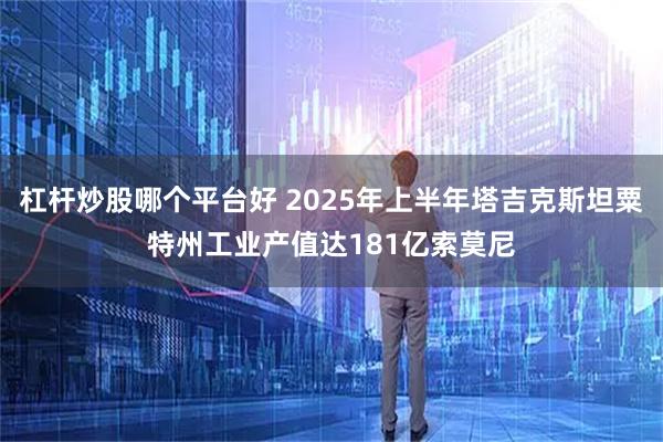 杠杆炒股哪个平台好 2025年上半年塔吉克斯坦粟特州工业产值达181亿索莫尼